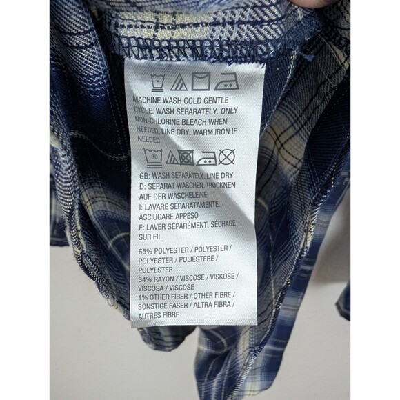 Belle by Kim Gravel Gold Stitch Plaid Tunic Top Small - Picture 5 of 8